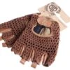BLB Leather Cycling Gloves - Brown