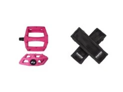 Fyxation Gates Pedal With Strap Kit - Pink/Black -Brick Lane Bikes Shop 0042515 fyxation gates pedal with strap kit pinkblack